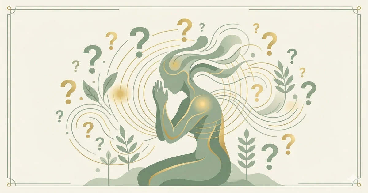 Infografía sobre pensamientos obsesivos: mente atrapada en un bucle de ideas repetitivas